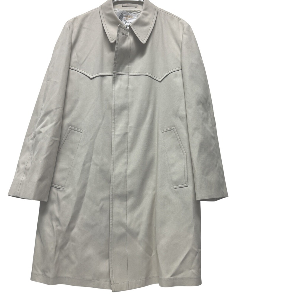 London Fog Maincoats Jacket‎ Women 42 Beige Western Yoke Trench Coat